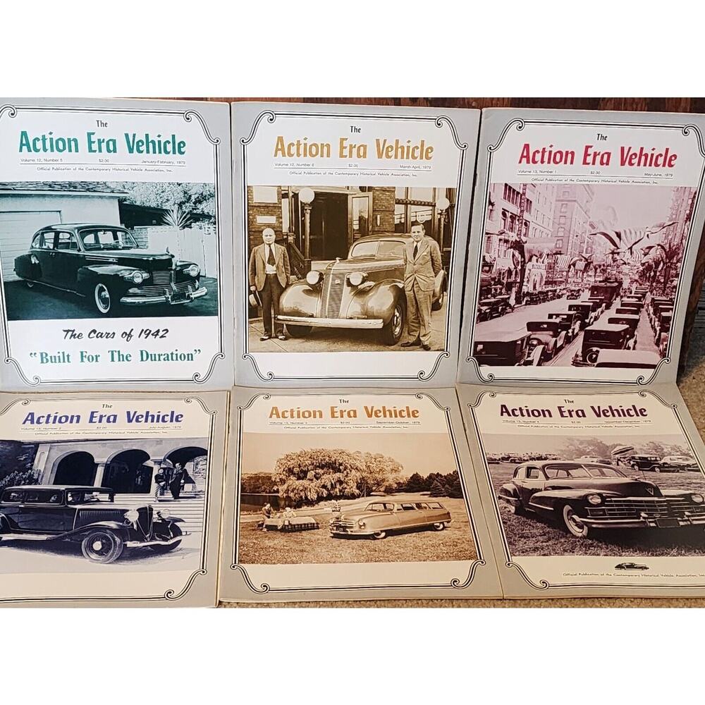 1979 The Action Era Vehicle Magazine Historical Vehicle Assoc Full Year 6 Issues
